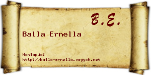 Balla Ernella névjegykártya